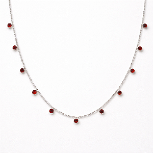 Colar Gargantilha Zircônias Vermelhas – Prata 925