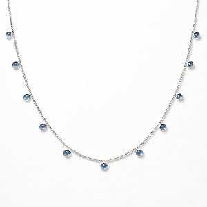 Colar Gargantilha Zircônia Azul– Prata 925