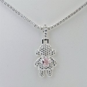 Pingente Menina Cravejado G - Prata 925