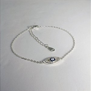 Pulseira olho grego com zircônias – Prata 925