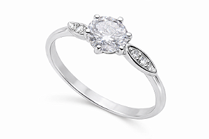 Anel Solitário Luz – Prata 925