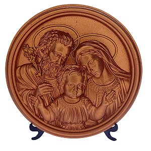 Medalha Sagrada Familia Bronze com Dourado
