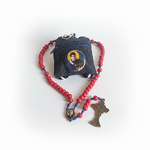 Terço Personalizado com chaveiro Mini Mochila Carlo Acutis