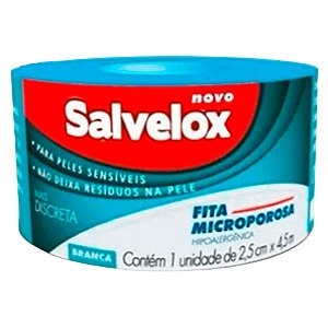 Fita Microporosa Branca Salvelox 2,5cm x 4,5m