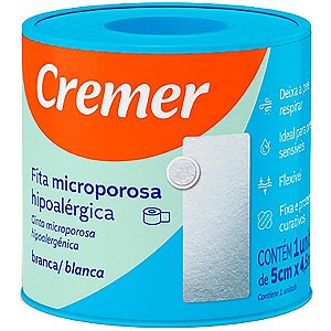 Fita Microporosa Branca 5,0cm x 4,5m - Cremer