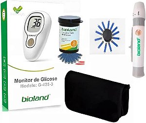 Kit Monitor de Glicose Modelo G425-3 Branco - Bioland