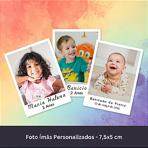48 Foto ímãs personalizados - Aniversários - Batizados - Casamentos 7,5x5 cm