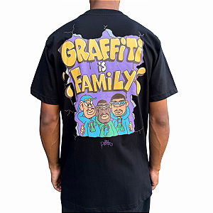 Camiseta Fire Graffiti Family Preto