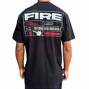 Camiseta Fire Tag Logo All Rights Preto