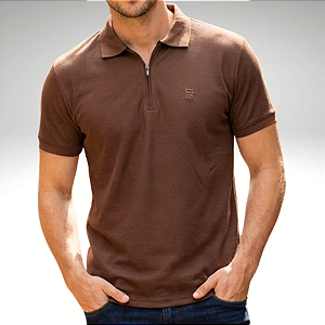 Camisa Polo Piquet Fatal 30480 Marrom
