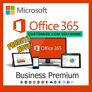 Office 365 Com Nome Customizável - Login Para 5 Disp. - Sem Onedrive (Para Pc, Últimas 3 Versões Do MAC e Android Ou Ios) + Nota Fiscal