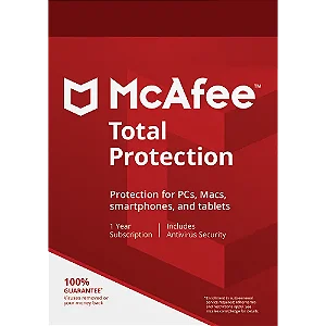 McAfee Total Protection - Proteção para 1 Dispositivo - 1 ano - Digital para download - Nota Fiscal