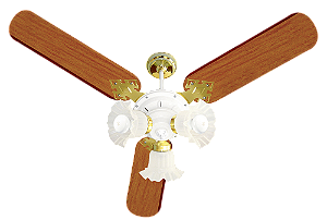 Ventilador de teto Venti-Delta New Zeta com 3 pás de MDF 96cm de diâmetro 127V/220v