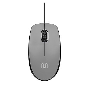 Mouse Com Fio Mf400 Clique Silencioso Conexão Usb 1200dpi Cabo De 180cm 3 Botões - Cinza - Mo387