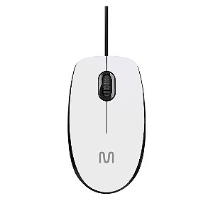 Mouse Com Fio Mf400 Clique Silencioso Conexão Usb 1200dpi Cabo De 180cm 3 Botões - Branco - Mo389