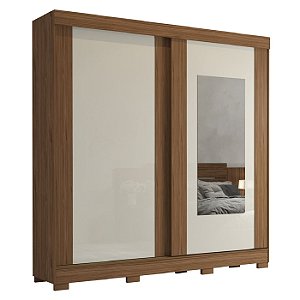 Roupeiro Panan Ilheus 100  Mdf 2pts 3 Gvs C/ Espelho - 40010091-0155 - PC / 4