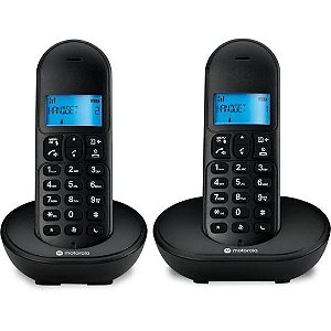 Telefone Sem Fio Motorola Com 2 MT150-2 DECT Preto