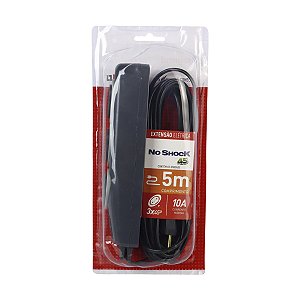 Extensao Noshock 45 Pp 2x0,75 2p 10a Grafite 5 Metros Dn1719