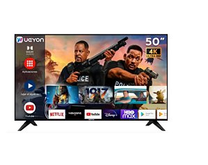 Smart TV de 50" Weyon Android TV 50WDSNMX-6 com tela LED 4K - preto