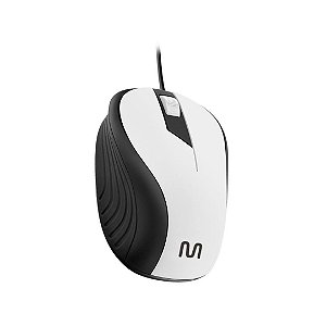 Mouse Com Fio Emborrachado Usb Mo224 Branco/preto Multilaser