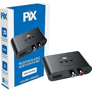 Receptor de Áudio Bluetooth 5.0 NFC Pix