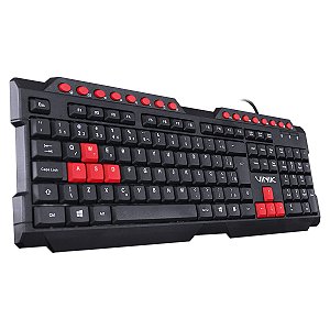 Teclado Gamer Vx Gaming Dragon V2 Abnt2 1.8m Preto Com Vermelho - Gt100