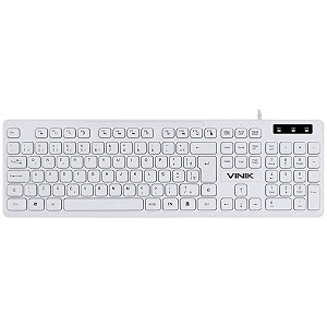 Teclado Usb Multimidia Slim Branco - Teclas Chocolate - Cabo 1.8m - Vinik - Tcb200