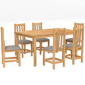 Conj Mesa Meneghetti Italia Rustica 1,60x0,80m 06 Cad. - 72533 - PC / 9