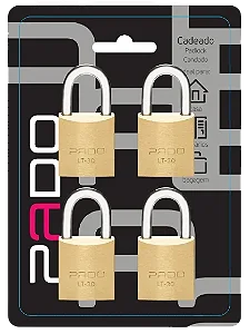 Cadeado PADO 4und. 20MM Chaves iguais