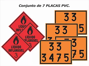 Kit Placas Pvc 2mm Para Transporte De Gasolina - 33 3475