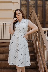 Vestido Georgia Off-White Corações