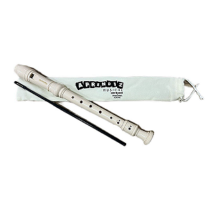 Flauta Doce Soprano Germânica com Capa de Tecido - Aprendiz Musical FAM24G