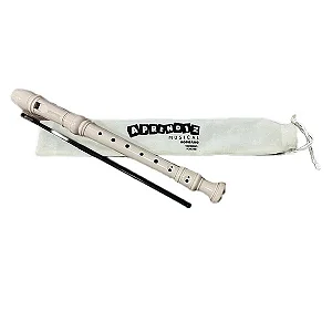 Flauta Doce Soprano Barroca com Capa de Tecido - Aprendiz Musical FAM24B