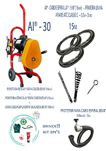 MÁQUINA DESENTUPIDORA AI-30® + CABOS + PONTEIRAS + ACESSÓRIO E BRINDE