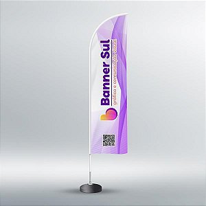 Wind Banner Kit Completo Bandeira E Base, Tecido Modelo Faca