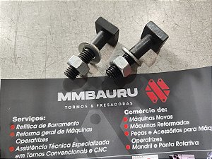 Kit 2 peças Parafuso de cabeça quadrada 19x19mm da Base Giratória Torno Nardini e Imor rosca M10