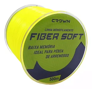 LINHA MONOFILAMENTO CROWN FIBER SOFT AMARELO 500M