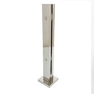 Coluna Torre Pinça Aço Inox Polida 40 cm para Vidro