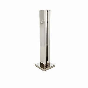 Coluna Torre Pinça Aço Inox 30 cm para Vidro