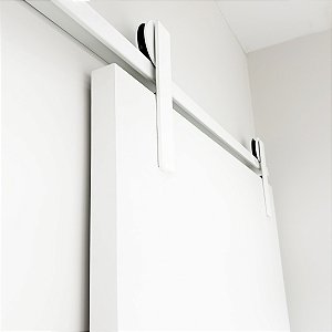 Kit Para Porta de Correr Em Alumínio Branco Trilho 3m