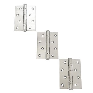 Dobradiças Para Portas Aço Inox 304 4,0" × 3,0" × 2 mm - 3 UN