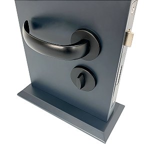 Fechadura De Porta Banheiro Preta 55mm Pisa ABNT