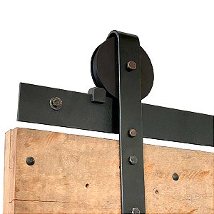 Kit para 2 Portas de Celeiro Rústico Trilho 3 m
