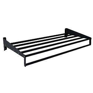 Porta Panelas Prateleira Cozinha 80cm Aço Inox Paneleiro Preto