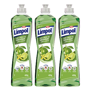 Kit 3 Detergente Gel Concentrado Limão e Verbena 400ml