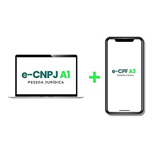 Certificado Digital e-CNPJ A1 + e-CPF A3 Nuvem 4 Meses