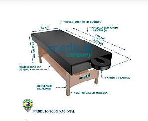 Maca para Estética e Spa com regulagem de Altura - Alpes - 80 CM de Largura- ESCADA DE BRINDE
