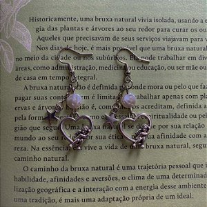Par de Brincos Pingente coração corrente