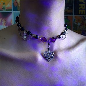 Choker Dark Aesthetic Vintage Roxa