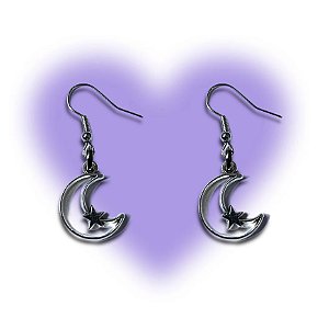 Brinco de lua Pingente Moon Aesthetic Aço